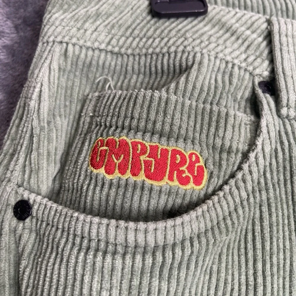 EMPYRE Y2K Women's Skater Relax Baggy Fit Green Corduroy‎ Size 28